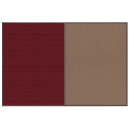 United Visual Products Enclosed Corkboard, 1 Door, 72"x48", 4" Fra UV3405-BRONZE-BLACK